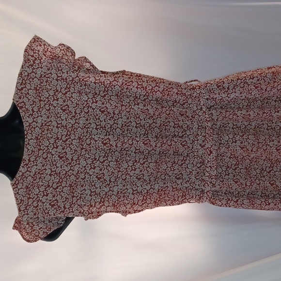 Monteau Button front frilly cap sleeve fitted dress, back elastic waist - Picture 7 of 10